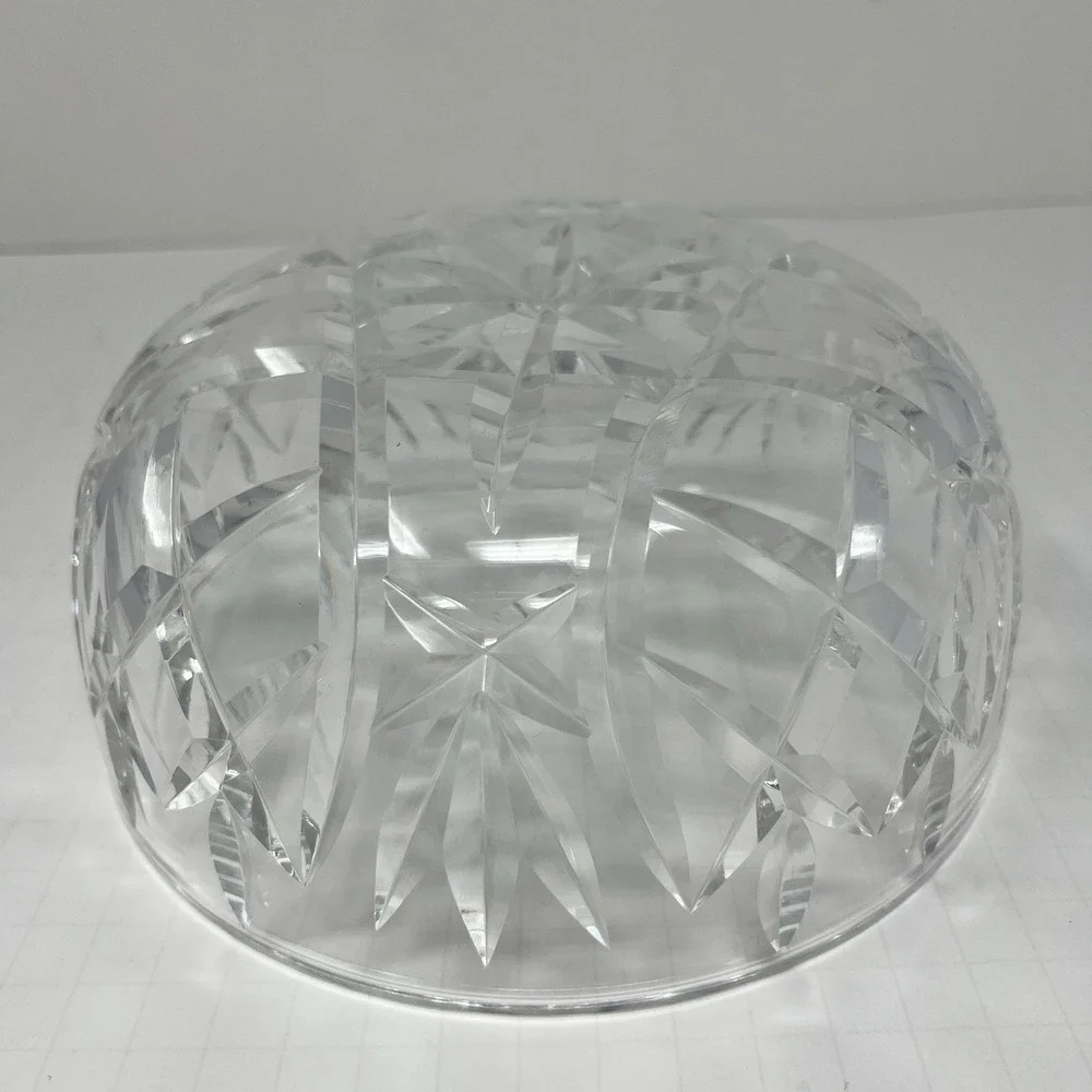 Crystal Impression Glass Fruit Bowl Clear Decorative Serving Dish Elegant Center